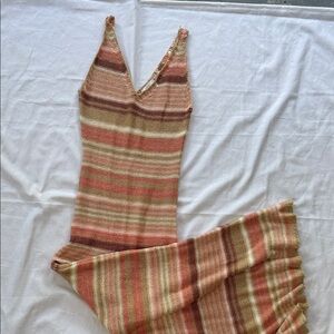 Lush Knit Striped Knit Maxi Dress